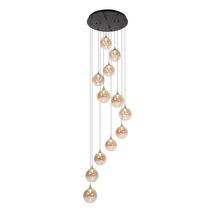 Lucide GISELA függeszték fém,üveg,fekete,borostyán,LED,2700K,43W,3360Lm - 13494/44/62