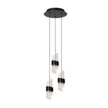 Lucide KLIGANDE függeszték fém, akrill, fekete, áttetsző, LED, 2700K, 24W, 1800lm - 13496/21/30