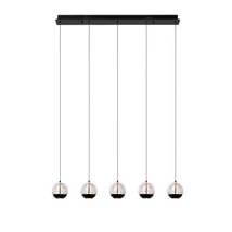 Lucide SENTUBAL függeszték fém, üveg, fekete, áttetsző, LED, 2700K, 5x5,3W, 5x230lm - 13498/25/30