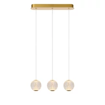 Lucide CINTRA függeszték fém, akrill, arany, áttetsző, LED, 2700K, 3x4,7W, 3x283lm - 13499/12/60