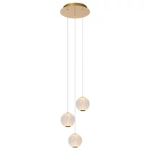 Lucide CINTRA függeszték fém, akrill, arany, áttetsző, LED, 2700K, 3x4,7W, 3x283lm - 13499/13/60