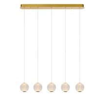 Lucide CINTRA függeszték fém, akrill, arany, áttetsző, LED, 2700K, 5x4,7W, 5x290lm - 13499/21/60