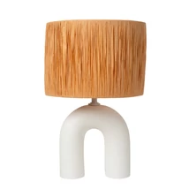 Lucide RONDA asztali lámpa porcelán,természetes,fehér,barna,E27 - 13553/44/31