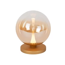 Lucide GISELA asztali lámpa fém,üveg,arany,borostyán,LED,2700K,5W,277Lm - 13594/04/62