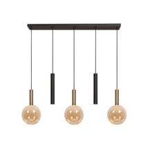Lucide JOSIANE függeszték fém, üveg, fekete, borostyán, G9+GU10, 40W - 21441/05/62