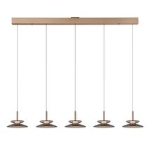 Lucide SANTIAGO függeszték fém, üveg, pezsgő, borostyán, LED, 10W, 450lm, 2700K-4000K - 23401/60/62