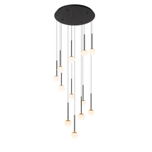 Lucide CALINA függeszték fém, akril, fekete, opál, LED, 7W, 610lm, 2200K-3300K - 24406/84/30