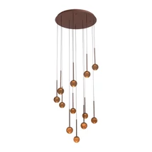 Lucide CALINA függeszték fém, akril, barna, borostyán, LED, 7W, 610lm, 2200K-3300K - 24406/84/96