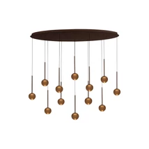 Lucide CALINA függeszték fém, akril, barna, borostyán, LED, 7W, 610lm, 2200K-3300K - 24406/86/96