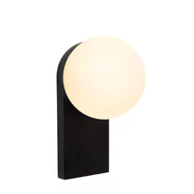 Lucide TASSA fürdőszobai fali lámpa fém, üveg, fekete, opál, LED dim, 10W, 1800-3000K, 600 Lm, IP44 - 57250/10/30