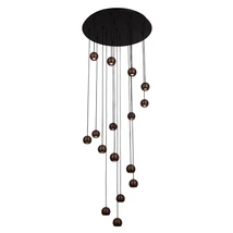 Lucide MONTANA függeszték fém, fekete, barna, LED, 5.7W, 390lm, 2700K-4000K - 68400/92/96