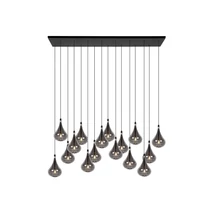 Lucide TEARS függeszték fém, üveg, fekete, füstszín, G4 - 70434/16/30