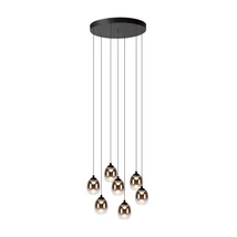 Lucide TAMINO függeszték fém,üveg,fekete,füstszín,LED,3000K,49W,23100Lm - 74419/07/30