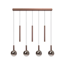 Lucide JASMINE függeszték fém, üveg, réz, füstszín, LED, 4W, 360lm, 2200K-3300K - 74420/07/65