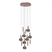 Lucide JASMINE függeszték fém, üveg, réz, füstszín, LED, 4.5W, 292lm, 2200K-3300K - 74420/12/65