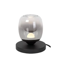 Lucide TAMINO asztali lámpa fém, üveg, fekete, füstszín, LED, 6W, 3000K, 580 Lm - 74519/05/30