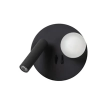 Lucide MATIZ fali lámpa fém,üveg,fekete,opál,LED,3000K,7W,444Lm - 77286/02/30