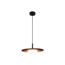 Lucide CARMINO függeszték fém, fa, fekete, narancs, LED, 8W, 700lm, 2700K - 77492/07/55