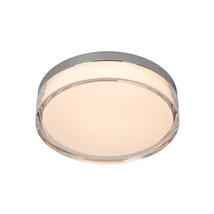 Lucide PLANO fürdőszobai mennyezet lámpa fém, akril, króm, opál, LED, 11W, 640lm, 2700K-4000K, IP44 - 78151/12/61
