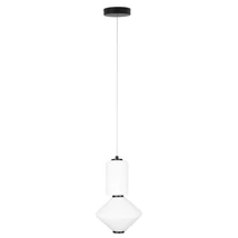 Maxlight AKIKO függeszték fém, üveg, fehér, fekete, LED, 3000K, 16W, 1280lm - P0467