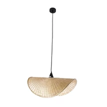 Maxlight KOSHI függeszték fém, rattan, fekete, barna, E27 - P0498