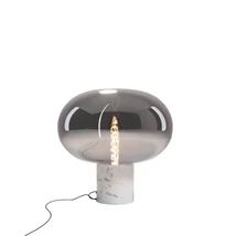 Maxlight MOONSTONE asztali lámpa márvány, üveg, fehér, füstszín, E27 - T0055