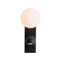 Maxlight ATOM fali lámpa fém, üveg, fekete, fehér, LED, 3000K, 10W, 767lm - W0351