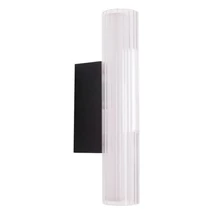 Maxlight FAYETTE fali lámpa fém, üveg, fekete, áttetsző, LED, 6W, 390lm, 3000K, IP44 - W0363