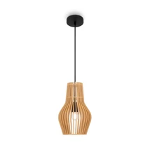Maytoni ROOTS függeszték fém, fa, fekete, barna, E27 - MOD191PL-01W