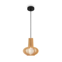 Maytoni ROOTS függeszték fém, fa, fekete, barna, E27 - MOD193PL-01W