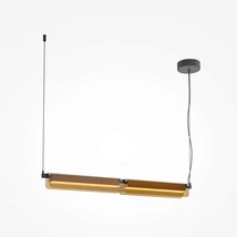 Maytoni FLAT függeszték fém, üveg, fekete, arany, LED, 20W, 3000K, 2480 Lm - MOD296PL-L20BC3K