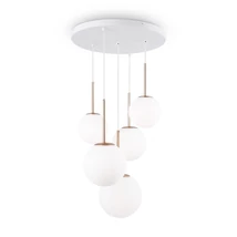Maytoni Basic form függeszték fém, üveg, arany, fehér, E14 - MOD321PL-05G