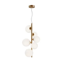 Maytoni Dallas függeszték fém, üveg, arany, fehér, G9 - MOD545PL-06BS