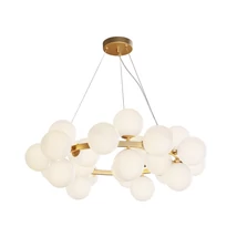 Maytoni Dallas függeszték fém, üveg, arany, fehér, G9 - MOD545PL-25BS