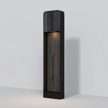 Maytoni PORTE kültéri állólámpa fém, fa, fekete, LED, 7W, 3000K, 250 Lm, IP 54 - O481FL-L7BWD3K