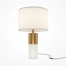 Maytoni Bianco asztali lámpa fém, alabástrom, sárgaréz, fehér, E27 - Z030TL-01BS