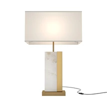 Maytoni Bianco asztali lámpa fém, alabástrom, sárgaréz, fehér, E27 - Z031TL-01BS