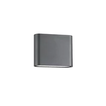 NovaLuce Soho kültéri fali lámpa fém, üveg, szürke, LED, 3000K, 2x3W, 480lm, IP54 - NL-740401