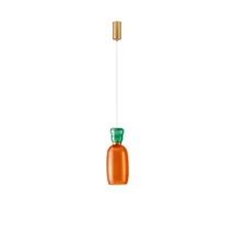 NovaLuce PLUMA függeszték fém, üveg, arany, narancssárga, zöld, LED, 9W, 3000K, 915 Lm - NL-9009100