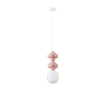 NovaLuce CLIO függeszték fém, kerámia, üveg, fehér, pink, opál, E14 - NL-9009114