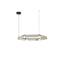 NovaLuce APNEA függeszték fém, üveg, fekete, arany, szürke, LED 61W, 3000K, 6646 Lm - NL-9009131