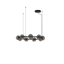NovaLuce LAS függeszték fém, üveg, fekete, arany, szürke, LED 91W, 3000K, 7751 Lm - NL-9009136