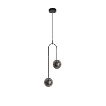 NovaLuce LAS függeszték fém, üveg, fekete, arany, szürke, LED 20W, 3000K, 2527 Lm - NL-9009138