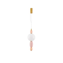 NovaLuce OBRIE függeszték fém, kerámia, üveg, réz, pink, opál, LED, 12W, 3000K, 794 Lm - NL-9009152