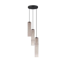 NovaLuce SANO függeszték fém, üveg, fekete, füstszín, LED, 9W, 540lm, 3000K - NL-9009167
