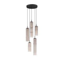 NovaLuce SANO függeszték fém, üveg, fekete, füstszín, LED, 15W, 900lm, 3000K - NL-9009169