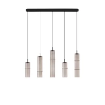 NovaLuce SANO függeszték fém, üveg, fekete, füstszín, LED, 18W, 1080lm, 3000K - NL-9009171