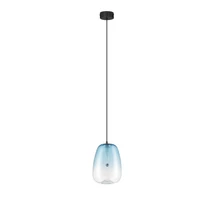 NovaLuce OBLO függeszték fém, üveg, fekete, kék, LED, 3W, 140lm, 3000K - NL-9009175