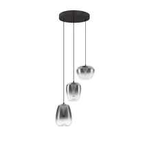 NovaLuce OBLO függeszték fém, üveg, fekete, füstszín, LED, 10W, 600lm, 3000K - NL-9009176