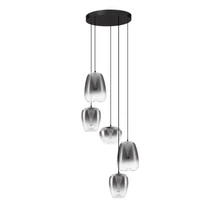NovaLuce OBLO függeszték fém, üveg, fekete, füstszín, LED, 18W, 1080lm, 3000K - NL-9009178